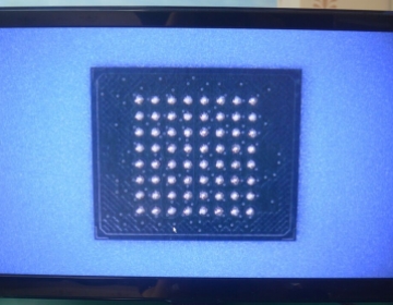 100 x microscope inspection.